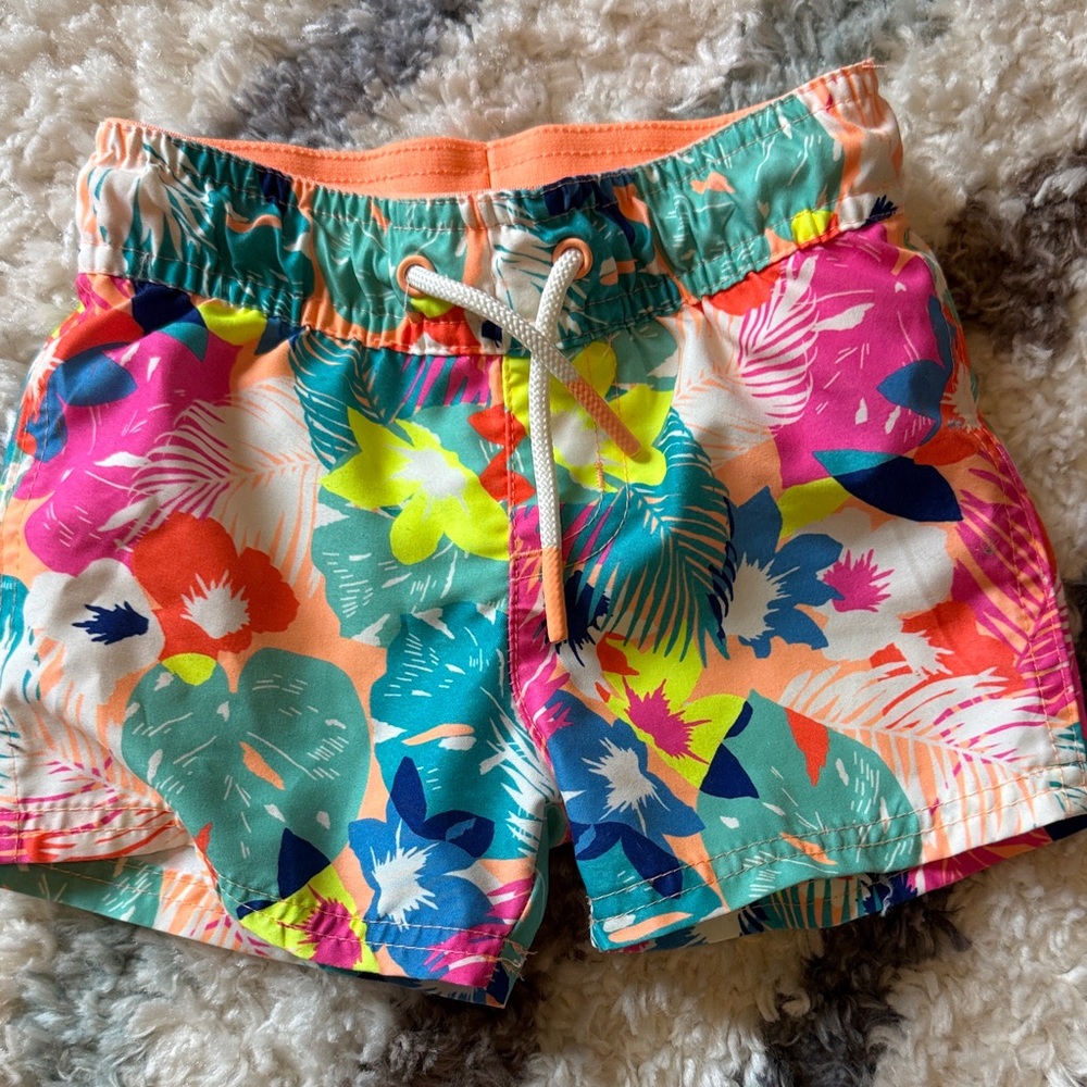 Cat & Jack Colorful Tropical Kids Swim Shorts